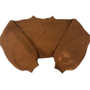 Brown knitted crop top